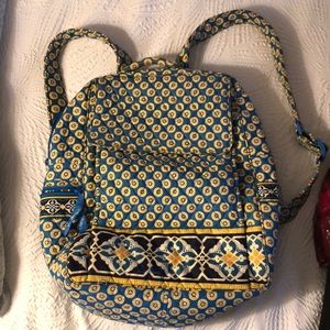 Vera Bradley light blue and yellow  backpack.